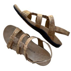 Vionic Amber Adjustable Sandals Cork Gold Amber Size 8